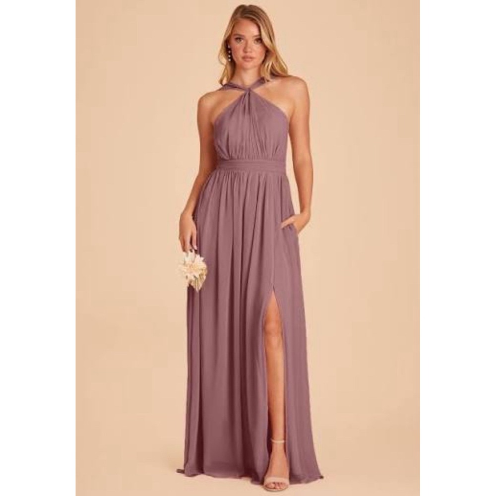 Birdy Grey‎ KIKO DRESS MESH MAUVE SMALL NEW NWT BRIDESMAID WEDDING Halter Neck